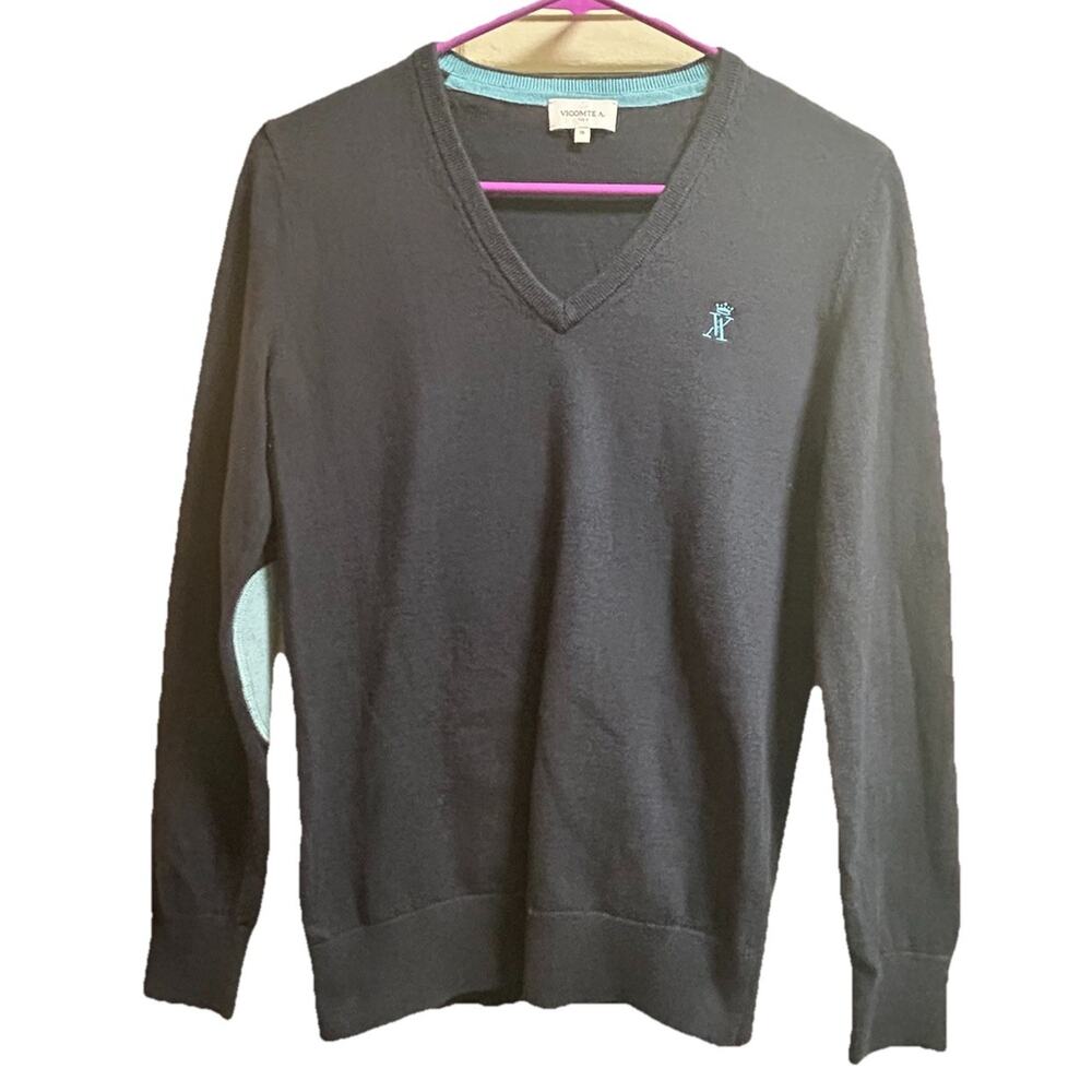 Vicomte A. Paris Women's Navy Cashmere Blend Sweater Jumper - Size 36 EU / S